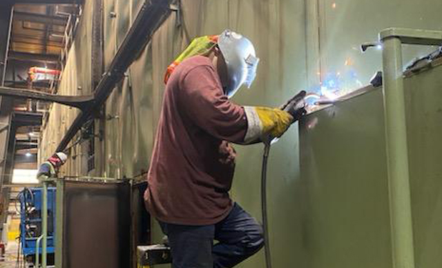 GMAW / MIG welding repair on industrial equipment in Delta, BC
